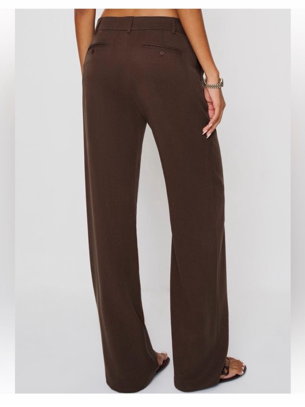 Reformation Gisele Low Rise Pants in Cafe 12 - Picture 3 of 6